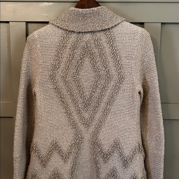 Anthropologie Angel of the North Equinox Cardigan Sweater Beige Tan Wool Blend M - Picture 9 of 12